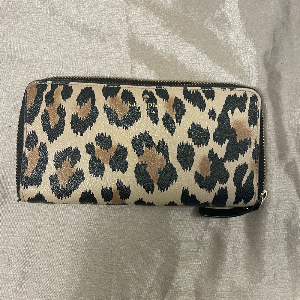 Kate Spade Black and Brown Leopard Print Wallet